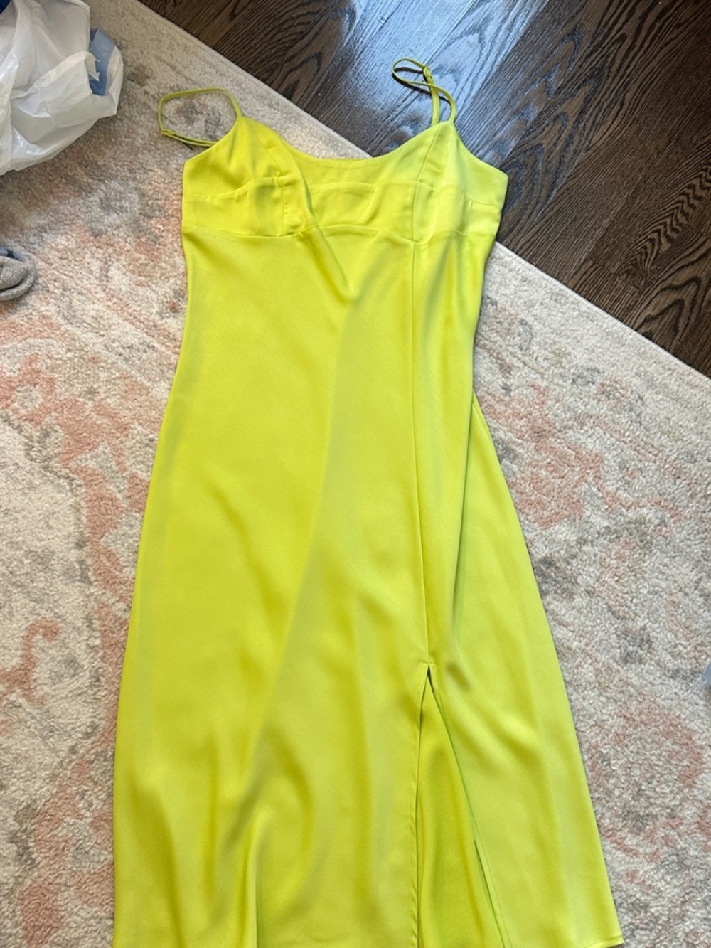 a new day Neon Lime Slip Midi Dress